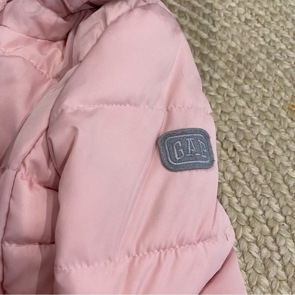 Baby Gap Warmest Puffer Jacket 12/18m frosted pink hooded cold control Max - Picture 2 of 6